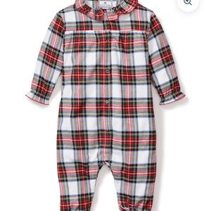 Petite plume Brushed Twill Madeline Romper in Balmoral Tartan